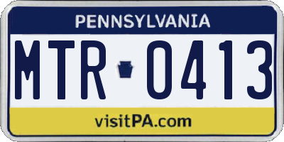 PA license plate MTR0413