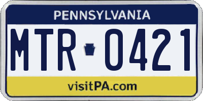 PA license plate MTR0421