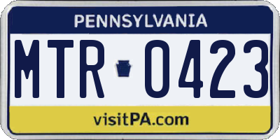 PA license plate MTR0423