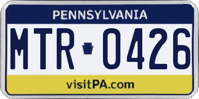 PA license plate MTR0426