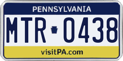PA license plate MTR0438