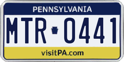 PA license plate MTR0441