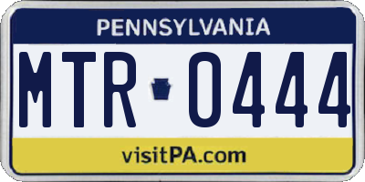 PA license plate MTR0444