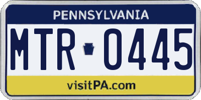 PA license plate MTR0445