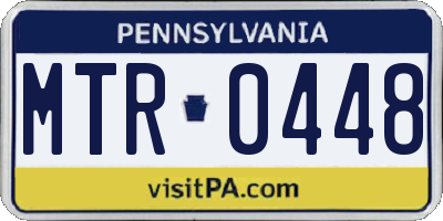 PA license plate MTR0448