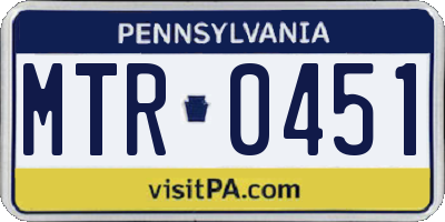 PA license plate MTR0451