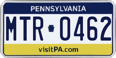 PA license plate MTR0462