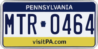 PA license plate MTR0464