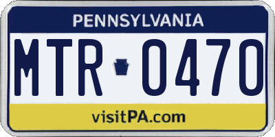 PA license plate MTR0470
