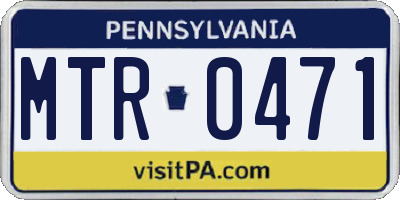 PA license plate MTR0471