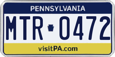 PA license plate MTR0472