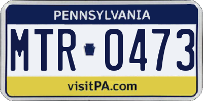 PA license plate MTR0473