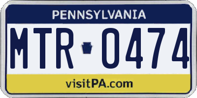 PA license plate MTR0474