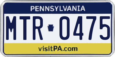 PA license plate MTR0475