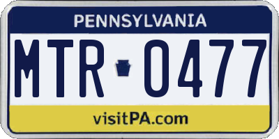 PA license plate MTR0477