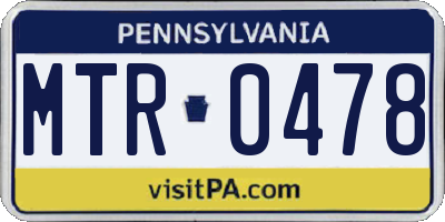 PA license plate MTR0478