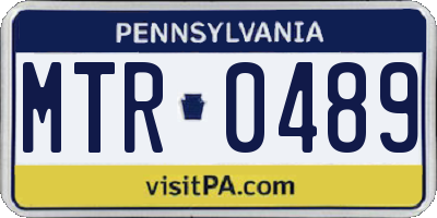 PA license plate MTR0489