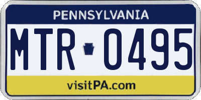 PA license plate MTR0495