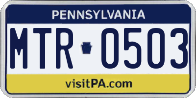 PA license plate MTR0503