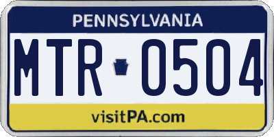 PA license plate MTR0504