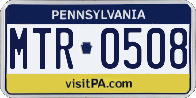 PA license plate MTR0508