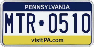 PA license plate MTR0510