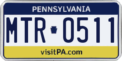 PA license plate MTR0511