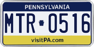 PA license plate MTR0516