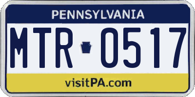 PA license plate MTR0517