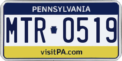 PA license plate MTR0519