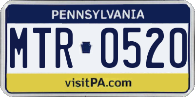 PA license plate MTR0520