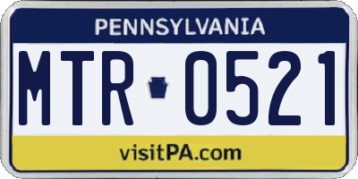 PA license plate MTR0521
