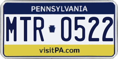 PA license plate MTR0522