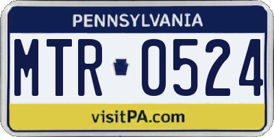 PA license plate MTR0524