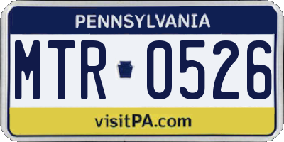 PA license plate MTR0526