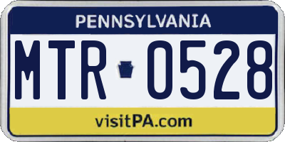 PA license plate MTR0528