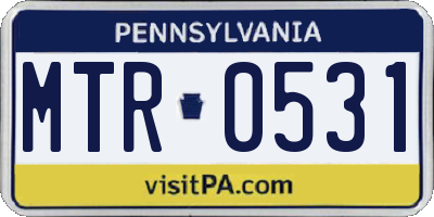 PA license plate MTR0531