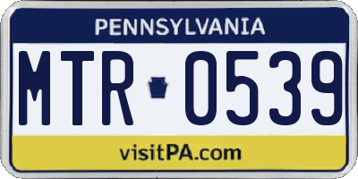 PA license plate MTR0539