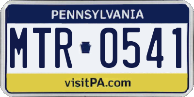 PA license plate MTR0541