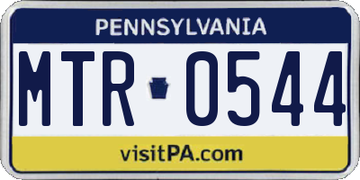 PA license plate MTR0544