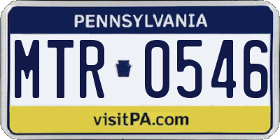 PA license plate MTR0546