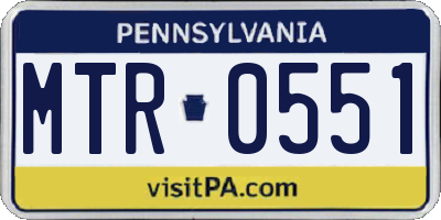 PA license plate MTR0551