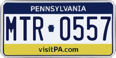 PA license plate MTR0557