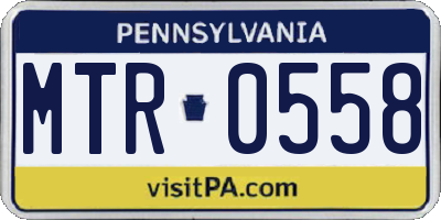 PA license plate MTR0558