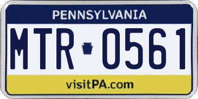 PA license plate MTR0561
