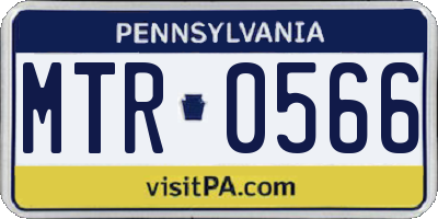 PA license plate MTR0566