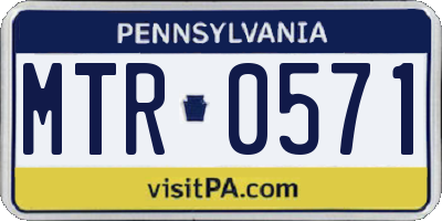 PA license plate MTR0571