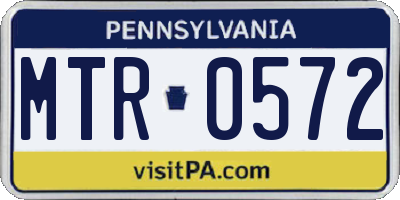 PA license plate MTR0572
