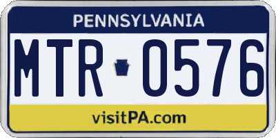 PA license plate MTR0576