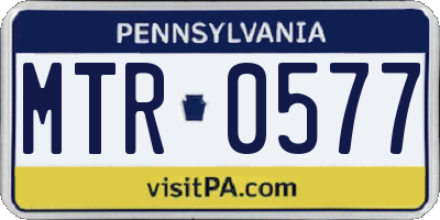 PA license plate MTR0577
